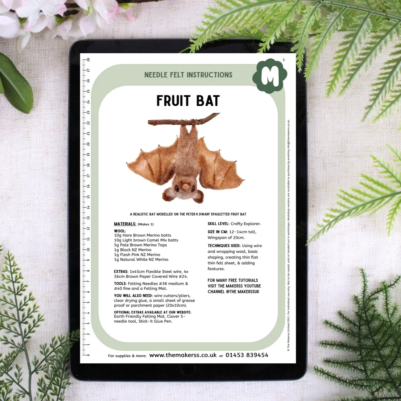 Fruit Bat Needle Felt Pack - with or without tools - Image 4