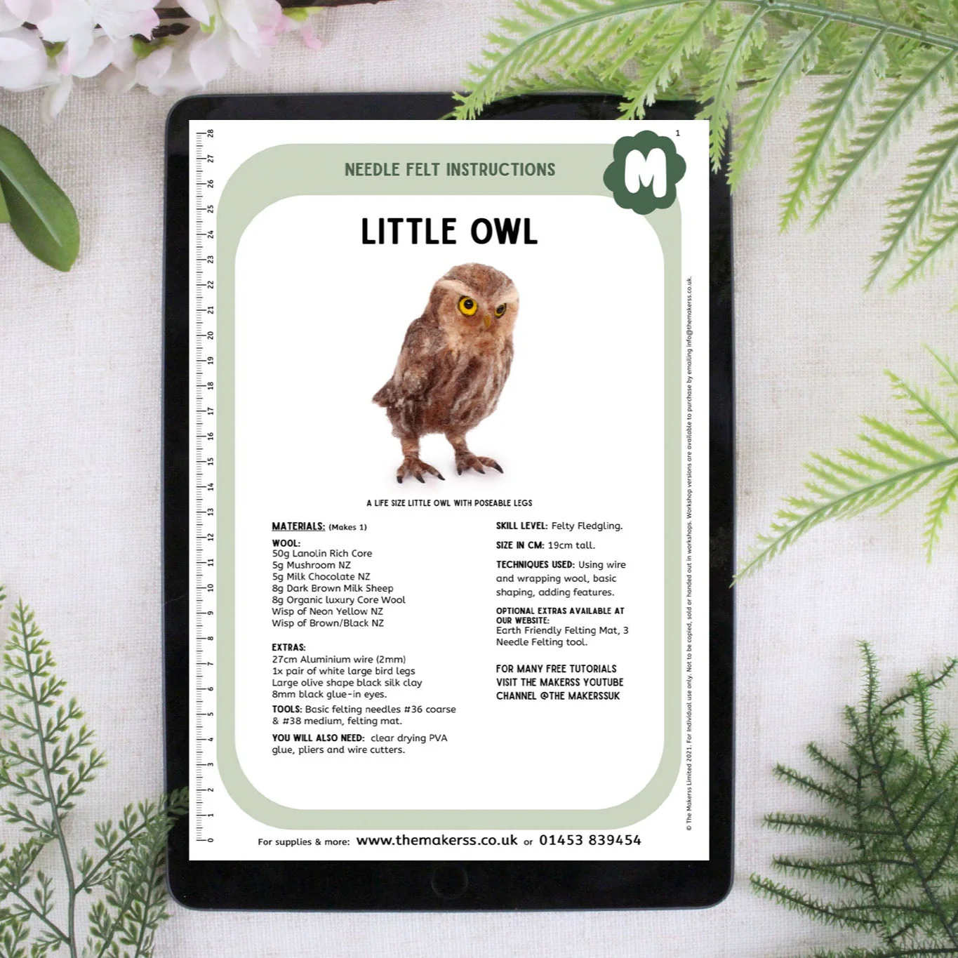 Little Owl Needle Felt Pack (Life Size) - Image 6